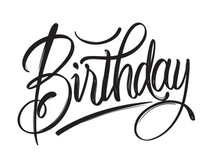 Creative black Birthday typography text on white background