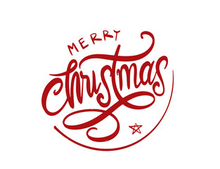 Modern style Christmas typography text on the white background 