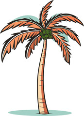 Seaside Symphony Dynamic Palm Tree Vector Design