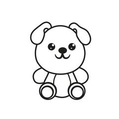 Fototapeta premium retro teddy bear design line art background texture for poster, background, wallpaper, t-shirt, etc. black and white design part 2
