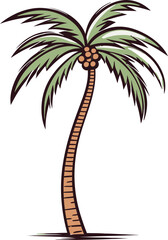 Coastal Collection Collected Palm Tree Vector Art