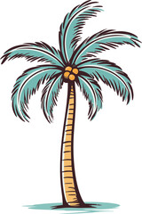 Fototapeta na wymiar Sunset Silhouette Silhouetted Palm Tree Vector Design