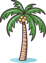 Palm Tree Portrait Portrayed Palm Tree Vector Design