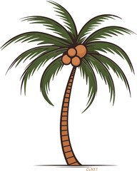 Tropic Tranquility Tranquil Palm Tree Vector Art