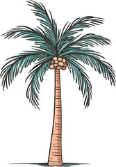 Island Inspiration Inspired Palm Tree Vector Illustration