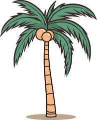Palm Tree Portrait Portrayed Palm Tree Vector Design