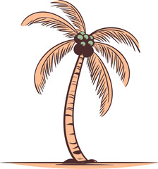 Palm Tree Portrait Portrayed Palm Tree Vector Design