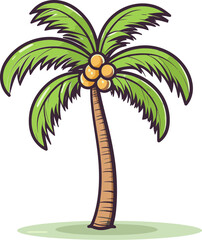Seaside Elegance Tropical Palm Tree Vectors