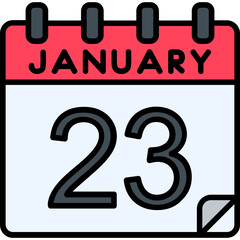 23 January Vector Icon Design