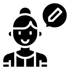 EDIT,write,interface,avatar,user,woman,Glyph,05.svg