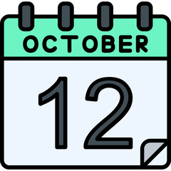 12 October Vector Icon Design