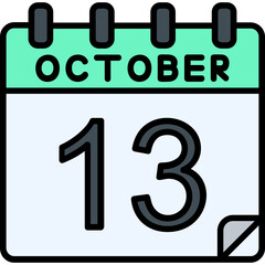 13 October Vector Icon Design