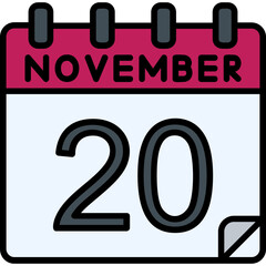 20 November Vector Icon Design