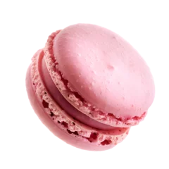 Pink macaron cookies isolated on transparent background