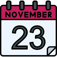 23 November Vector Icon Design
