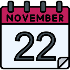 22 November Vector Icon Design