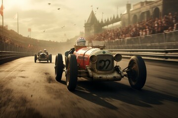 Vintage car race on a historic city circuit