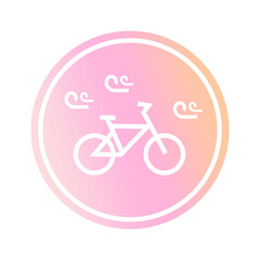 summer icon highlights gentle gradient with bicycle