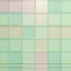 Green opalizing thick glass brick wall as background. 