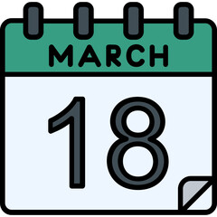 18 March Vector Icon Design