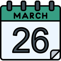 26 March Vector Icon Design