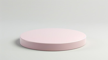 3d round platform. 3d light pink podium background Mockup for product presentation. Display for cosmetics. White background.	
