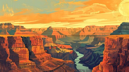 Toroweap point at sunrise, Grand Canyon National Park. - obrazy, fototapety, plakaty