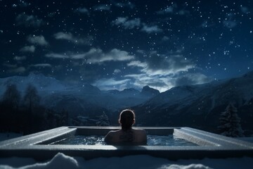 Hot tub in the snow