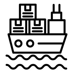 Vector Design Cargo Ship Icon Style
