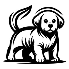 Labrador Retriever Vector -  an adorable Labrador Retriever puppy in a playful stance