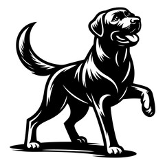 Labrador Retriever Vector - Labrador Retriever dog in a playful stance