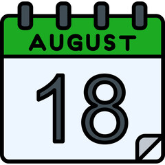 18 August Vector Icon Design