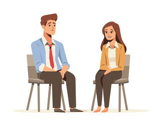 Obraz premium A human resources representative interviews a candidate for a job opening assessing their skills and experience. (Job interview) 