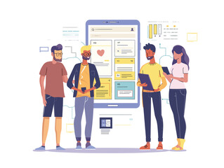 A team conducts user testing on a new website or mobile app gathering feedback to improve user experience. (User experience testing) 