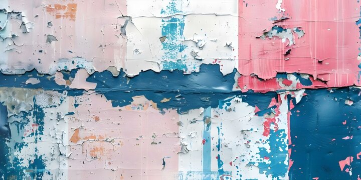 Colorful Texture Background: Aged Urban Posters in White, Blue, and Pink. Concept Photography, Urban, Texture, Colors, Background