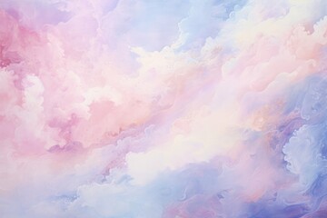 Fototapeta premium a watercolor background with blue and pale pink clouds