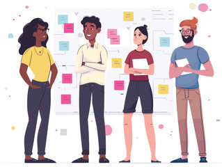 Fototapeta premium A team reviews customer feedback identifying common concerns and areas for improvement in products or services. (Customer feedback analysis) 