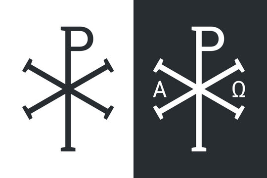 Monogramma Christi. Monogram of Jesus Christ (Christogram). Christian Sacred Chi Rho Symbol