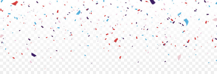 Vector confetti png. Falling colorful confetti. Confetti, serpentine, tinsel. Festive decoration, birthday.