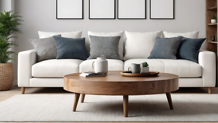modern interior . white sofa