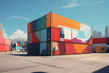 Fototapeta premium a shipping container in port