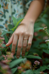 Fototapeta na wymiar Elegant Engagement Ring on Nature's Canvas