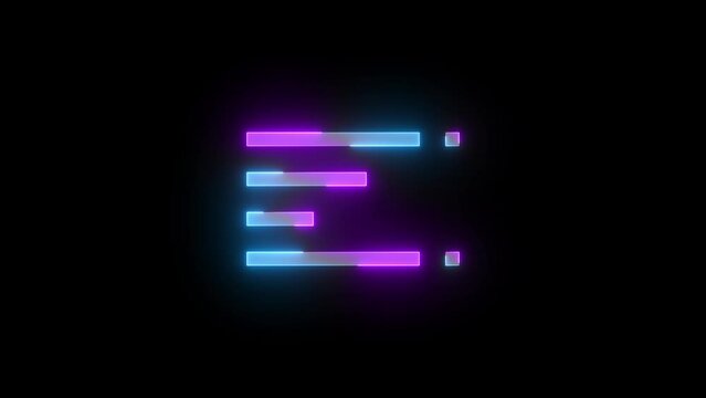 Neon bookmark line icon cyan purple color glowing animation black background