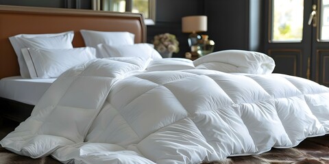Crisp white duvet neatly placed on bed ready for cozy nights. Concept Bedroom Decor, Home Interiors, Cozy Living, Interior Design, White Bedding