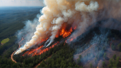 burning fire in the forest