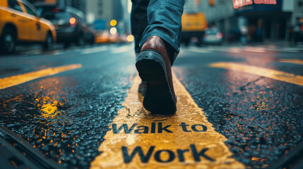 Message background to encourage to Walk to Work