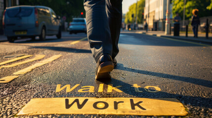 Message background to encourage to Walk to Work