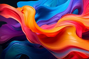 Fotobehang Abstract art piece with flowing lines and vibrant colors © Michael Böhm