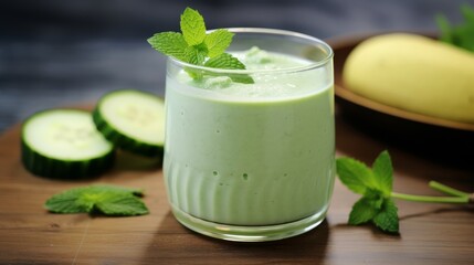 Obraz na płótnie Canvas Cooling Cucumber Honeydew Mint Shake