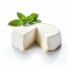 Chevre Cheese isolated on white background